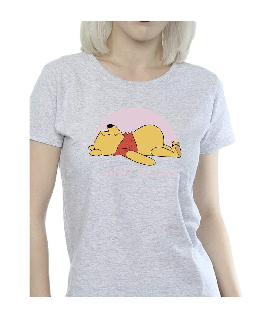 Disney T-shirt en coton relax Winnie The Pooh Femme/Ladies (Gris sportif) - UTBI44878-3