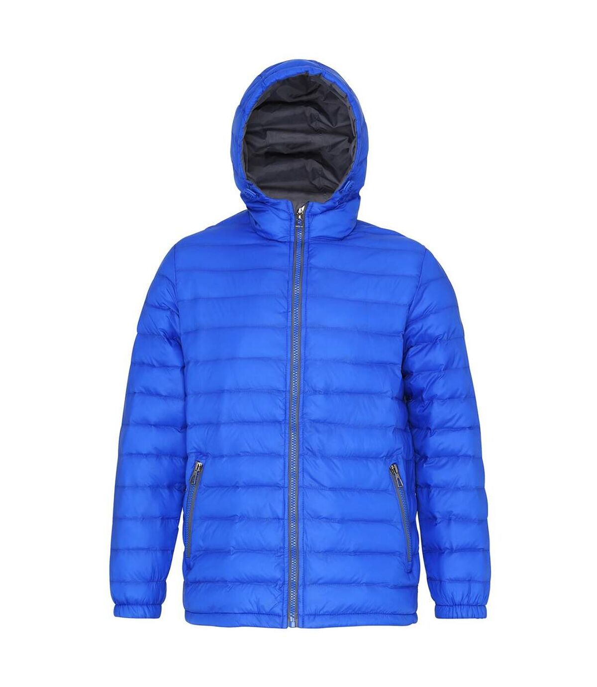 2786 Mens Hooded Water & Wind Resistant Padded Jacket (Royal/Grey)