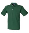 Henbury Mens Classic Plain Polo Shirt With Stand Up Collar (Bottle) - UTRW617