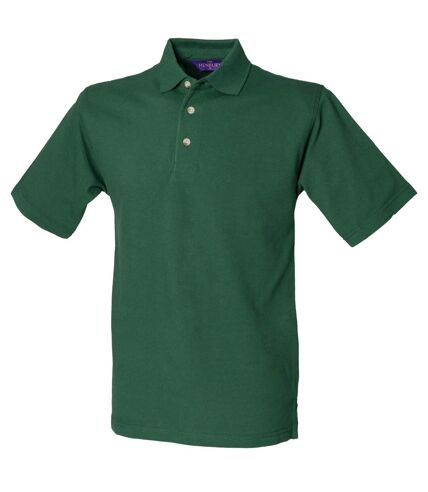Henbury Mens Classic Plain Polo Shirt With Stand Up Collar (Bottle)