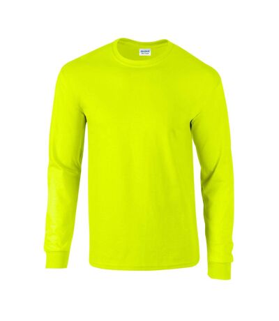 Gildan Unisex Adult Ultra Plain Cotton Long-Sleeved T-Shirt (Safety Green)