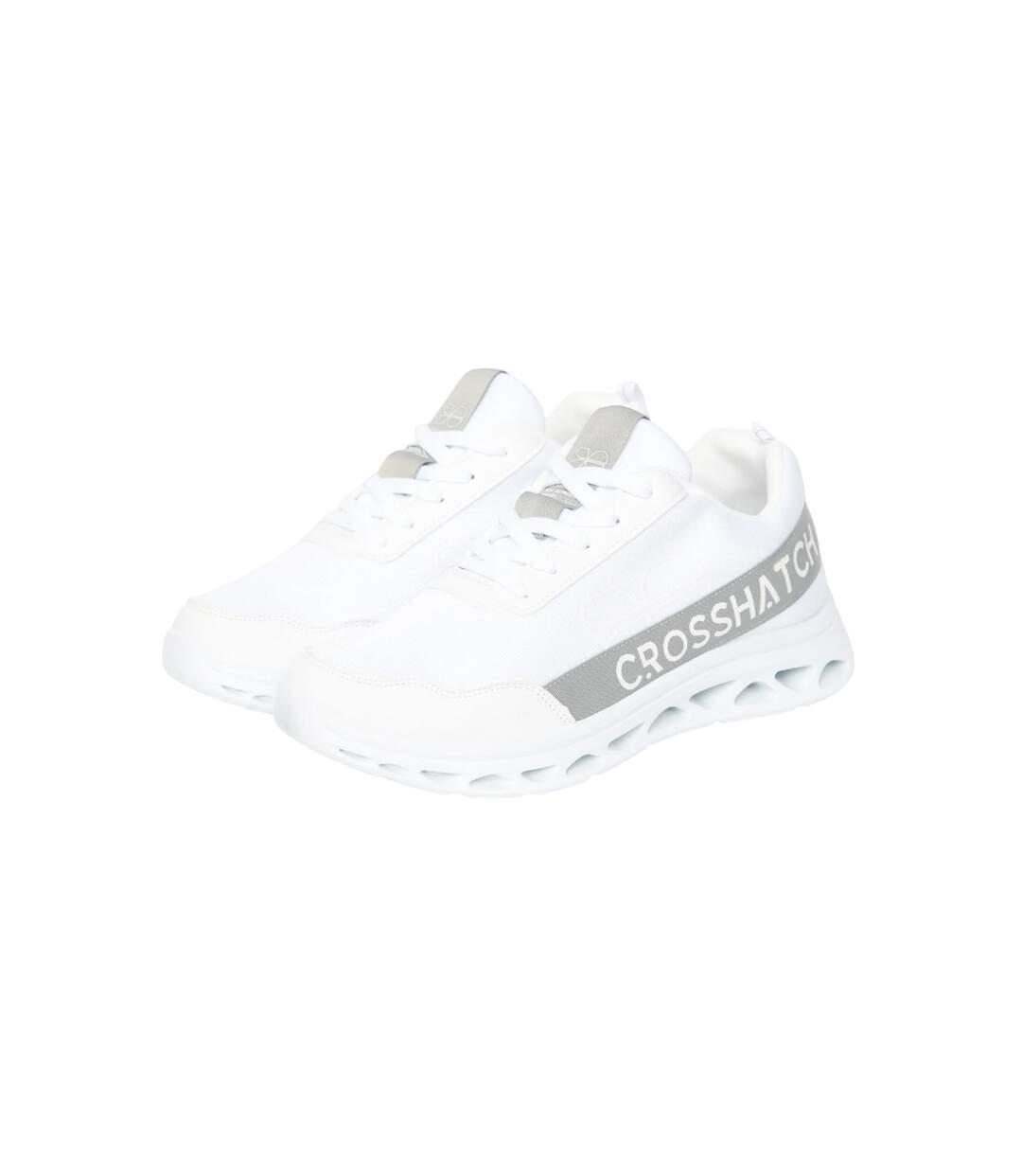 Mens Jesmond Trainers White Crosshatch-1