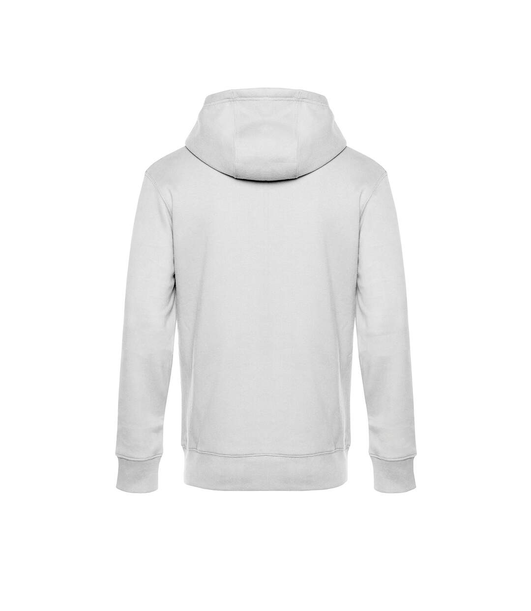 Mens king zipped hooded sweat white B&C