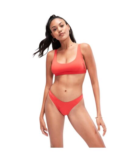 Womens/ladies Scoop Neck Bikini Top Red Speedo