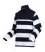 Mens agilno striped half zip fleece top navy/white Regatta