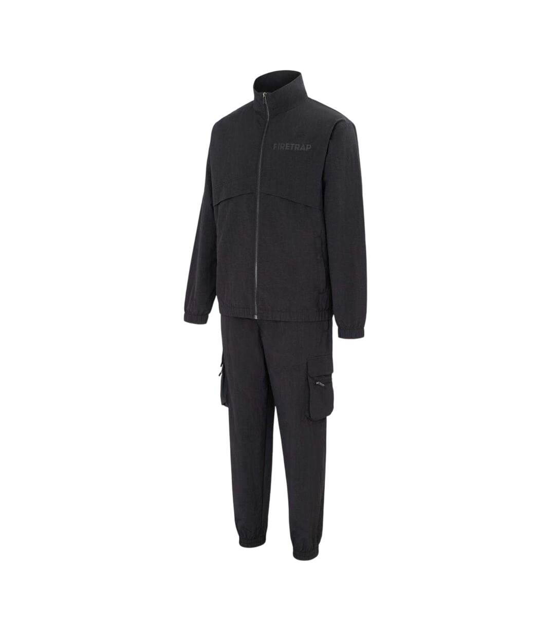 Mens Logo Zipped Tracksuit Black Firetrap-3