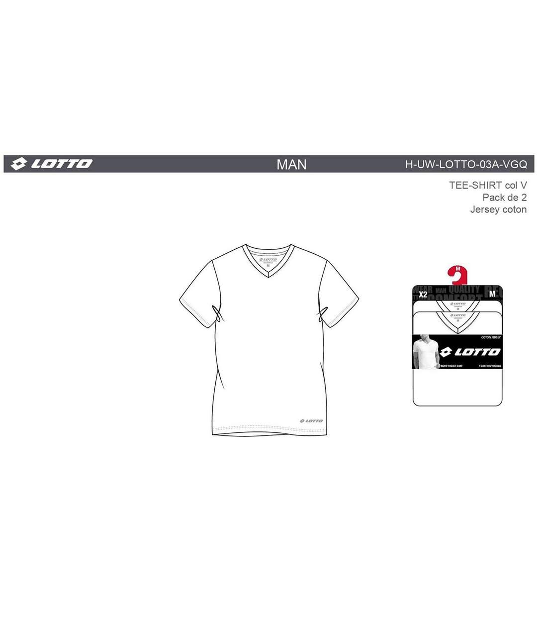 T Shirt LOTTO Pack de 2 Col V 0218-4