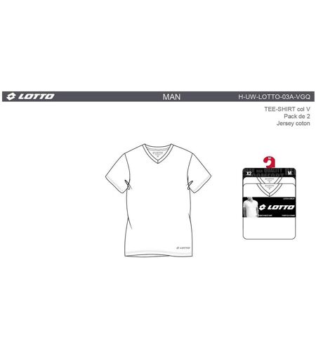 T Shirt LOTTO Pack de 2 Col V 0218