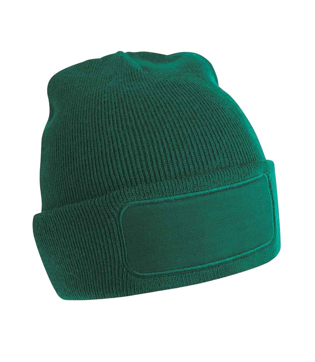 Unisex adult patch beanie fuchsia Beechfield-1
