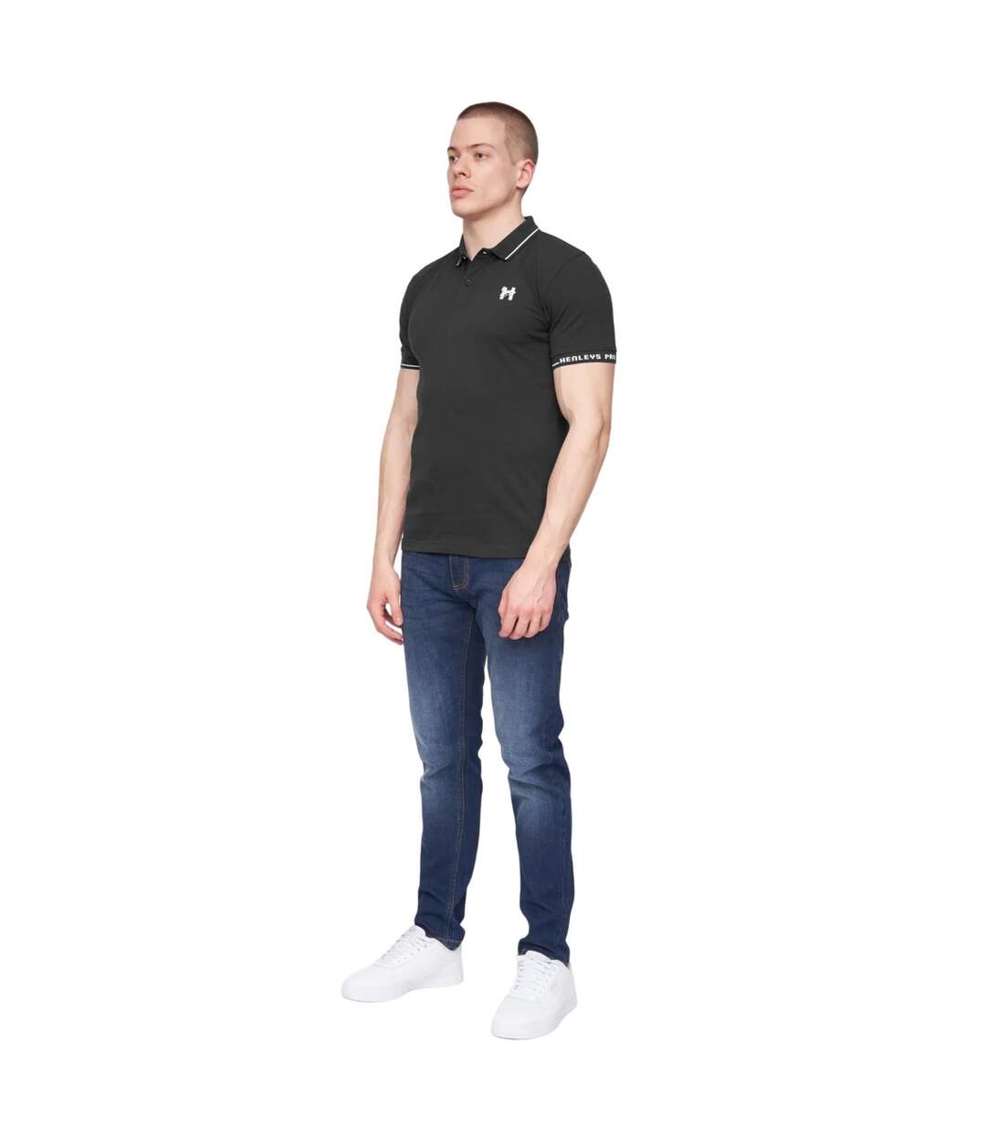 Polo hentyme homme noir Henleys-3