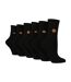 6 Pairs Ladies Multipack Black Novelty Socks: Embroidered Crew Cotton Socks-1