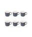 Lot de 6 Mugs en Porcelaine Nature 38cl Bleu