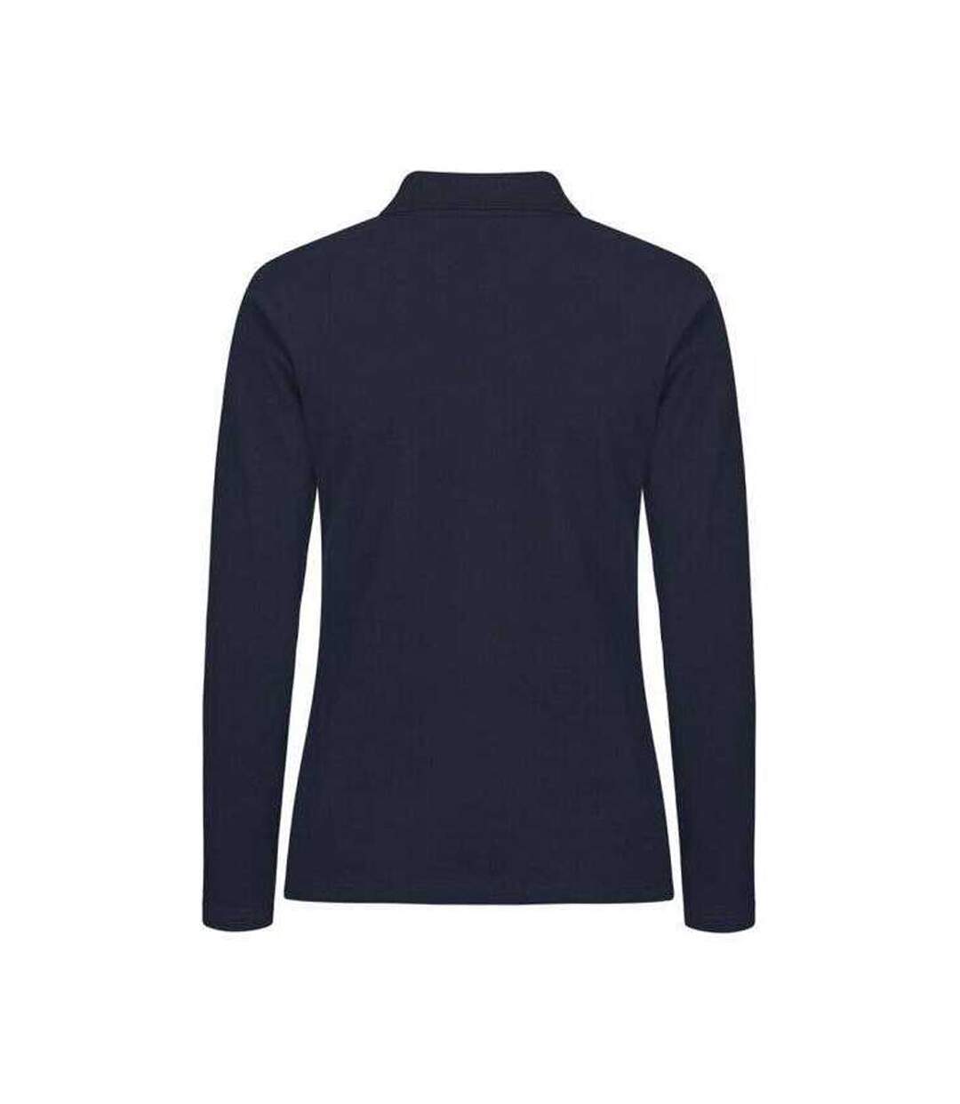 Polo Manches Longues Premium Femme Bleu Marine Foncé Clique-2
