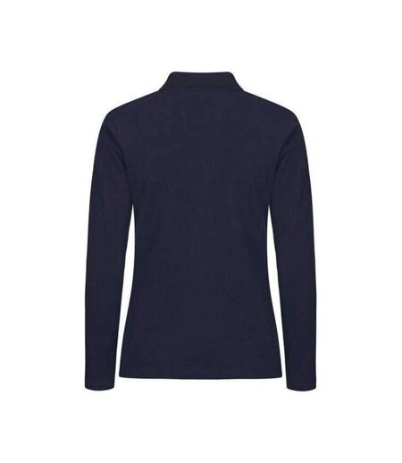 Polo Manches Longues Premium Femme Bleu Marine Foncé Clique