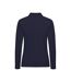 Polo Manches Longues Premium Femme Bleu Marine Foncé Clique-2