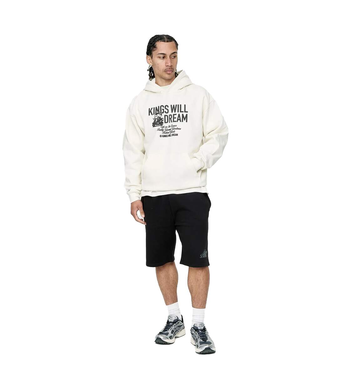 Mens Studio Cafe Boy Back Print Hoodie Off White Kings Will Dream-1