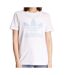 T-shirt Blanc/Bleu Femme Adidas Trefoif - 36