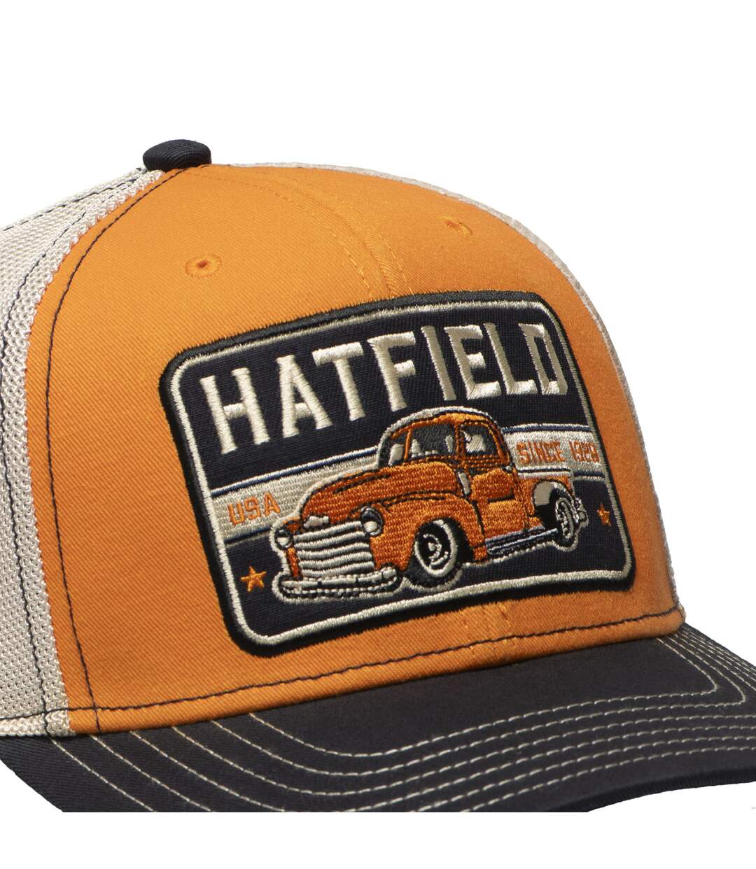 Casquette trucker avec filet souple en coton avec broderie Truck Hatfield-3