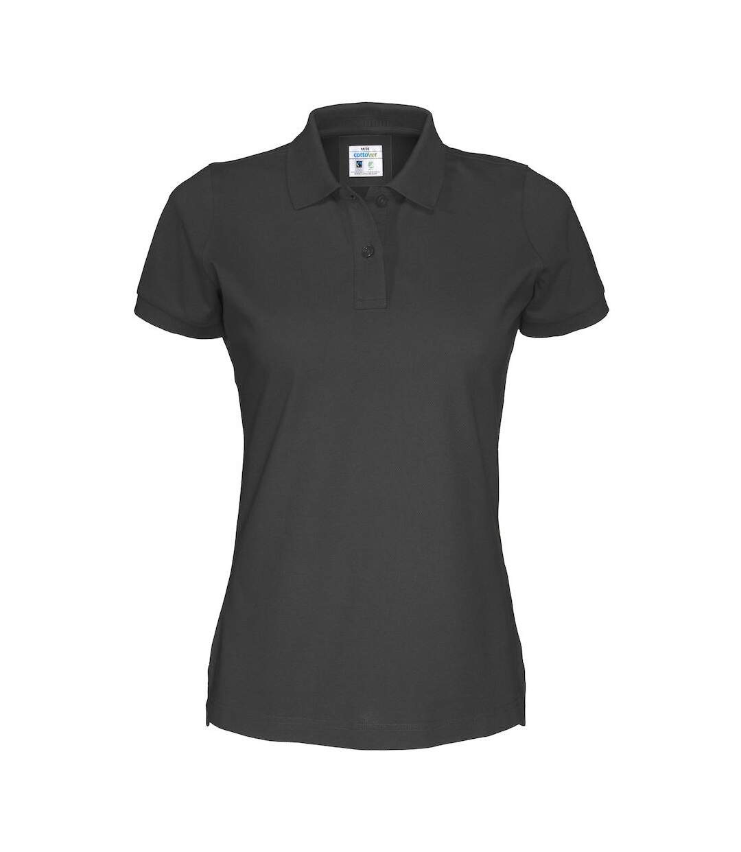 Womens/ladies Pique Lady T-shirt Black Cottover-1