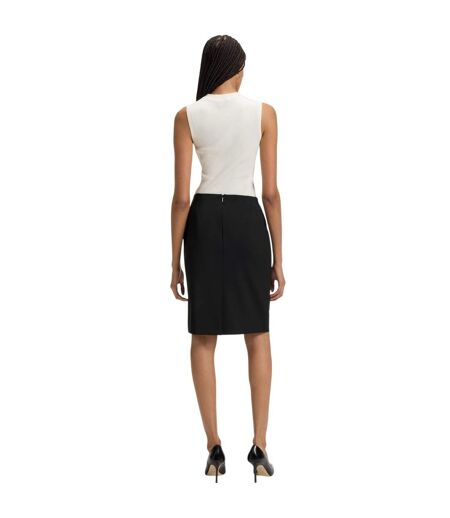 Womens/ladies Vileah Virgin Wool Pencil Skirt Black Boss