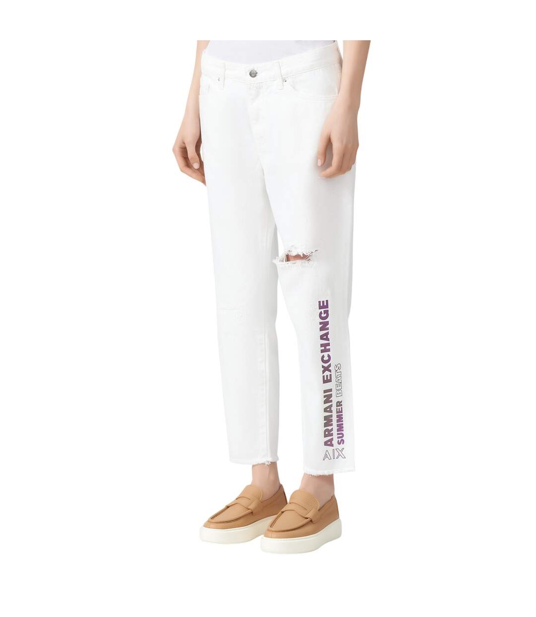 Womens/ladies Boyfriend Jeans White Armani Exchange-2