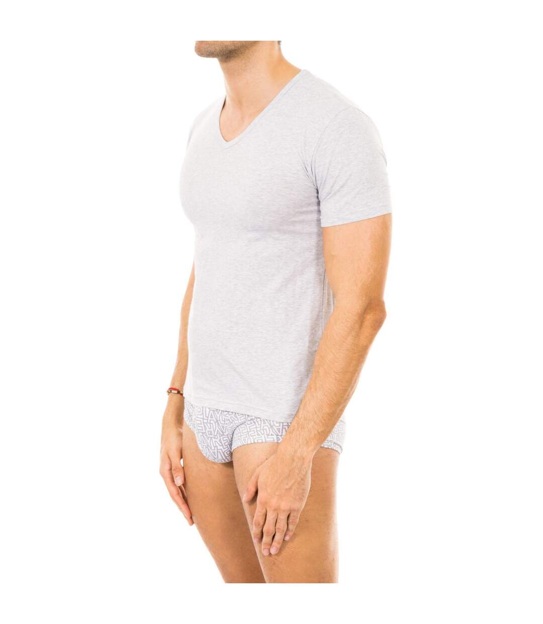 Men's short-sleeved V-neck T-shirt M351001-1