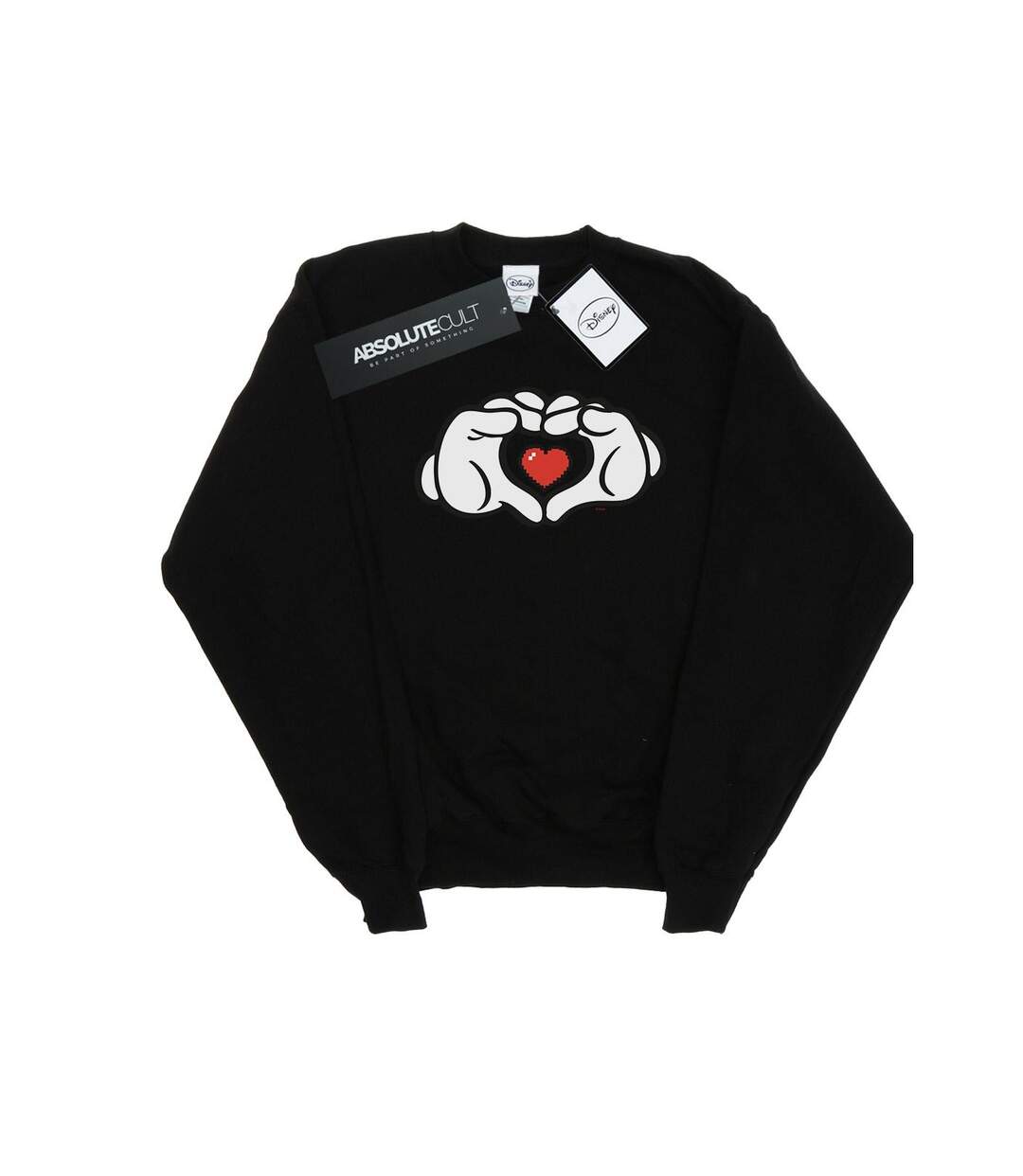 Disney Sweatshirt Womens/Ladies Mickey Mouse Heart Hands (Noir) - UTBI27404-1
