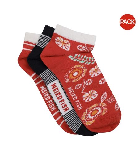 Socquettes Loretta Femme Rouge Noir Weird Fish