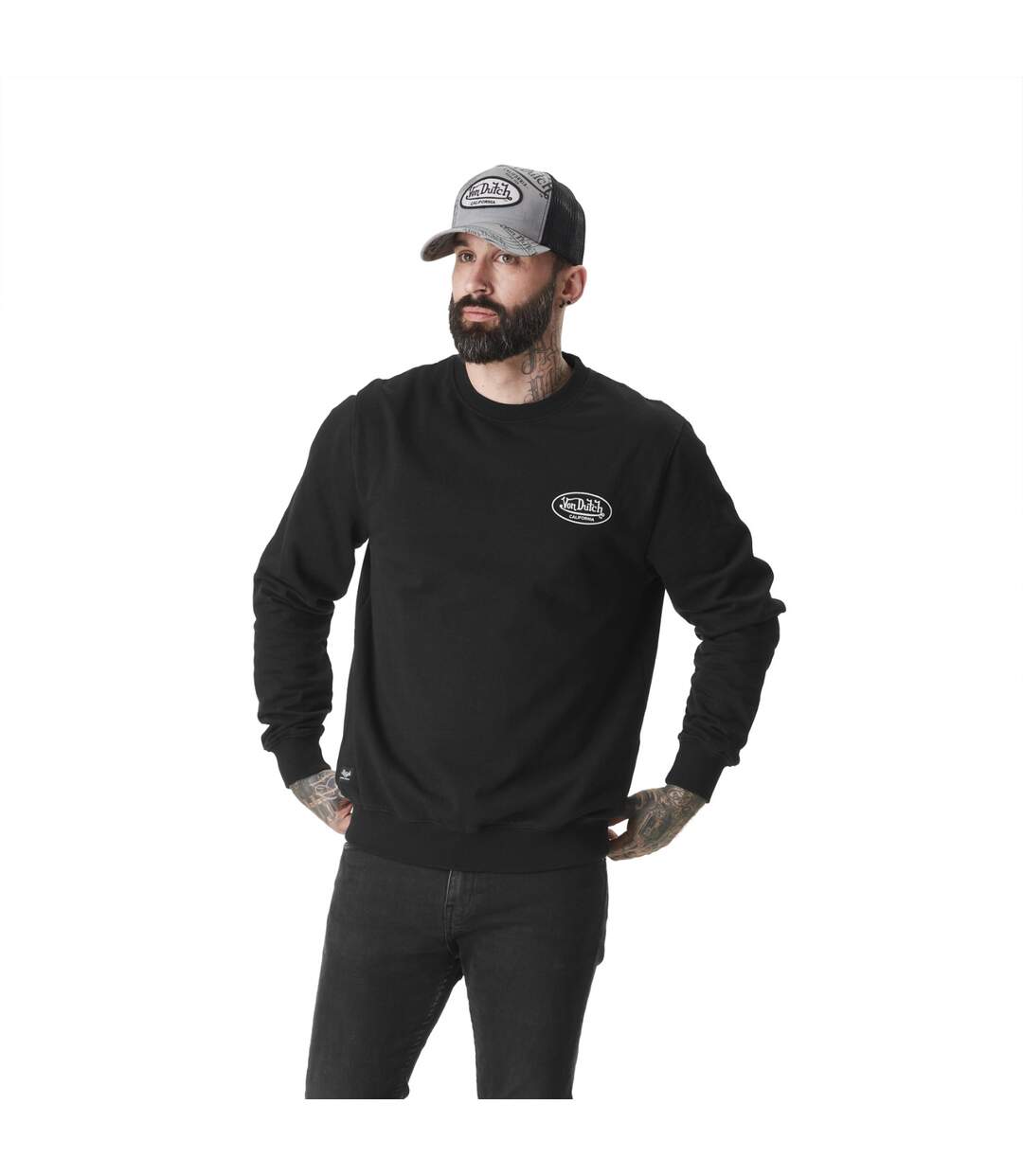 Sweat crew neck homme avec print dans le dos Panter Vondutch-1