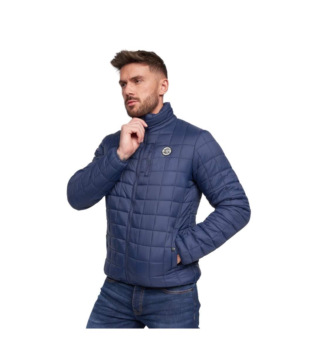 Crosshatch Mens Bubzee Quilted Jacket (Dress Blue)