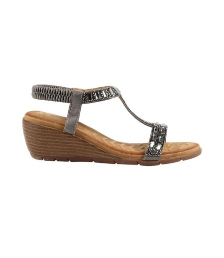Sandales À Talons Compensés Macie Femme Étain Lunar
