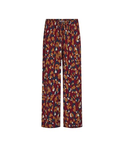 Pantalon fluide rouge à motifs femme vila lusi
