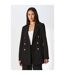 Womens/ladies double-breasted longline blazer black Principles