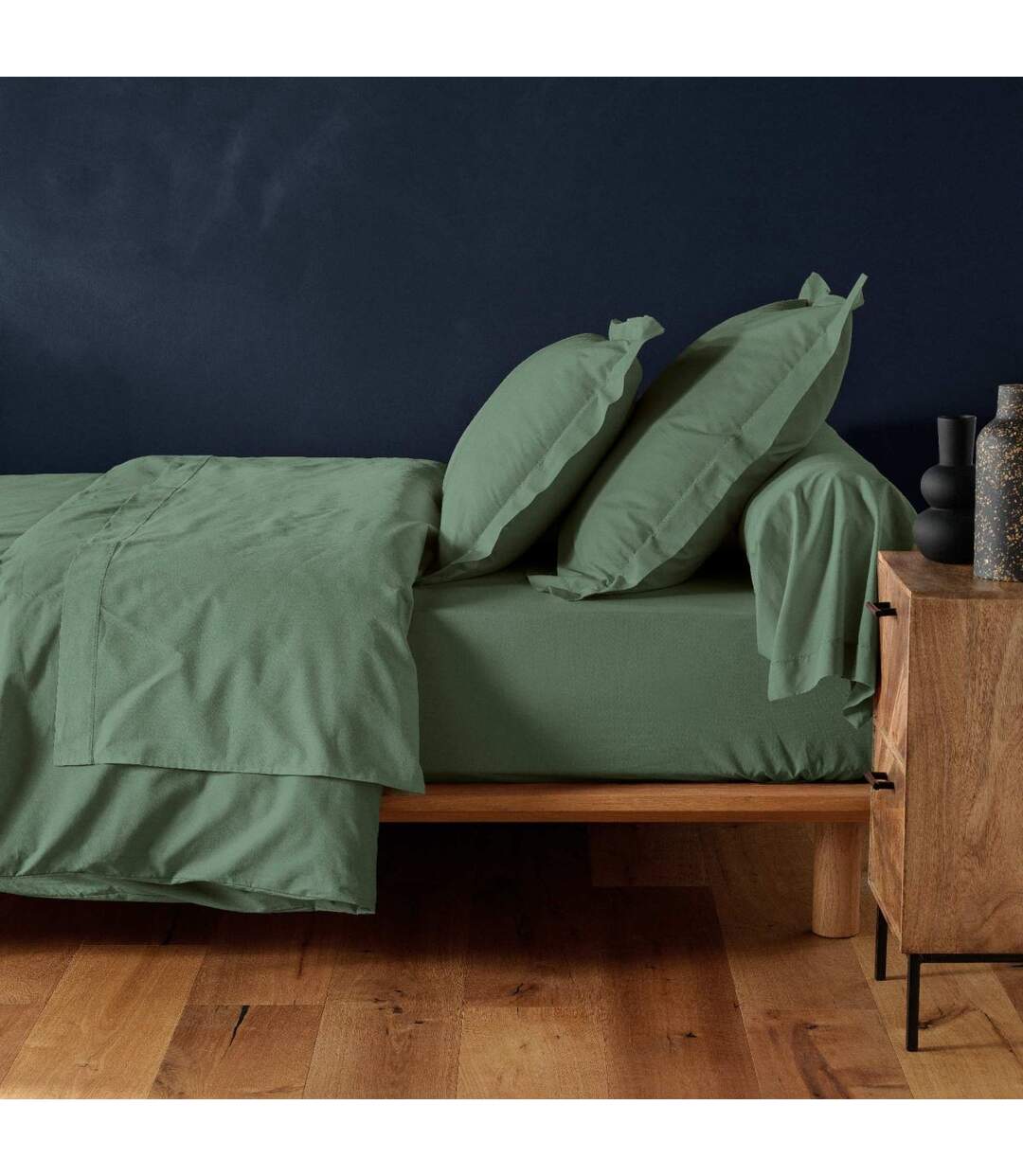 Drap Housse Lina 180x200cm Vert Cèdre-4