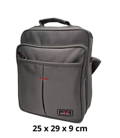 Sacoche bandoulière multi-poches pour homme - Toile grise MAROMAX