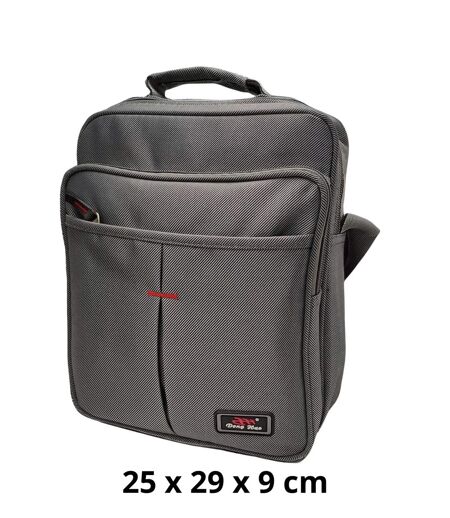 Sacoche bandoulière multi-poches pour homme - Toile grise MAROMAX