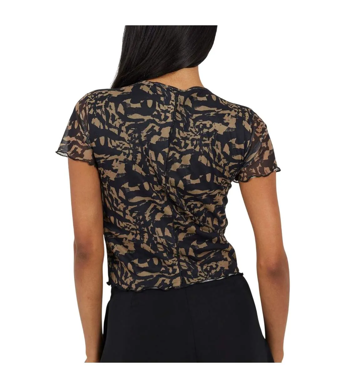 Haut Court Femme Beige Noir Brave Soul-3