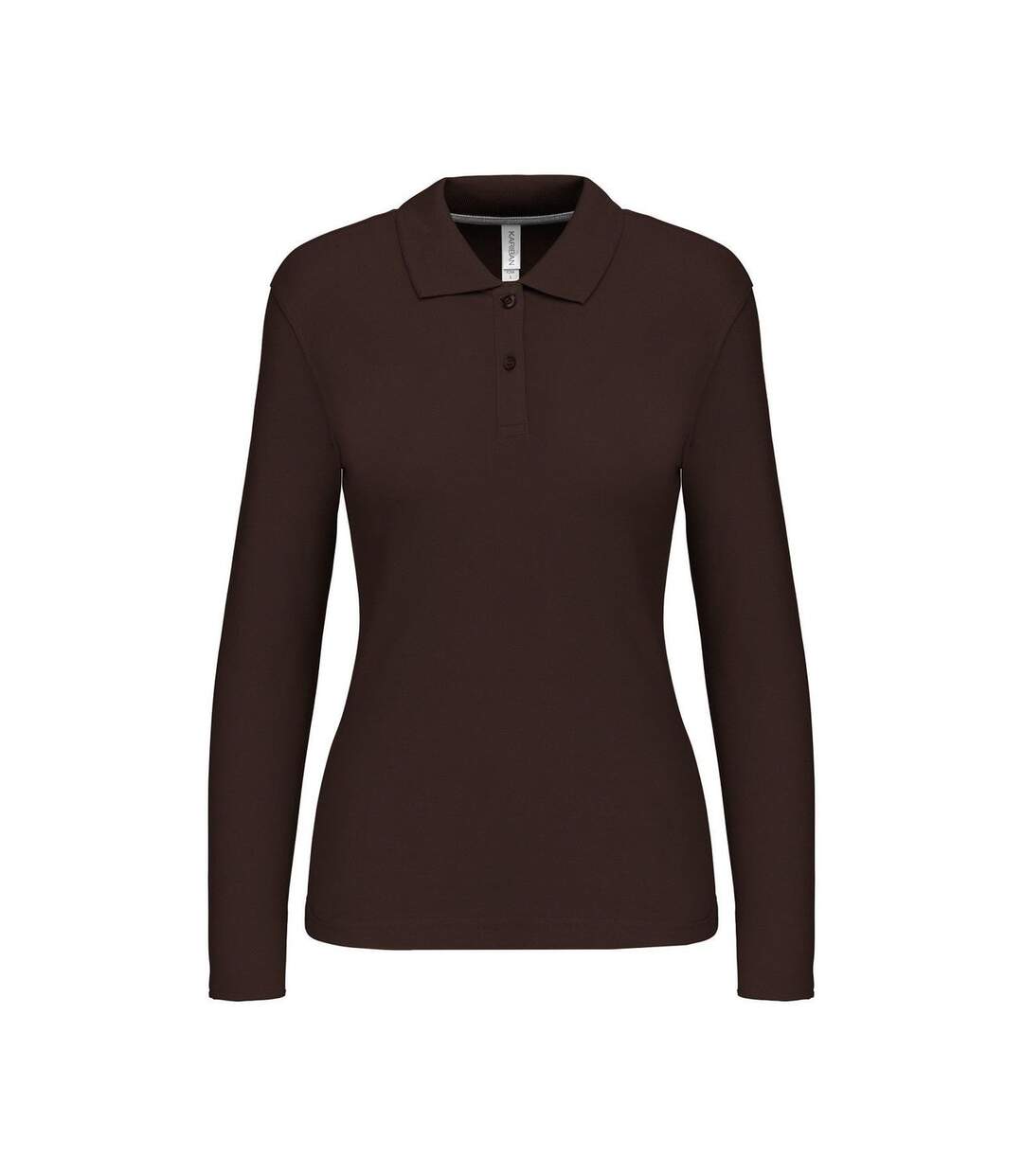 Polo manches longues - Femme - K244 - marron chocolat