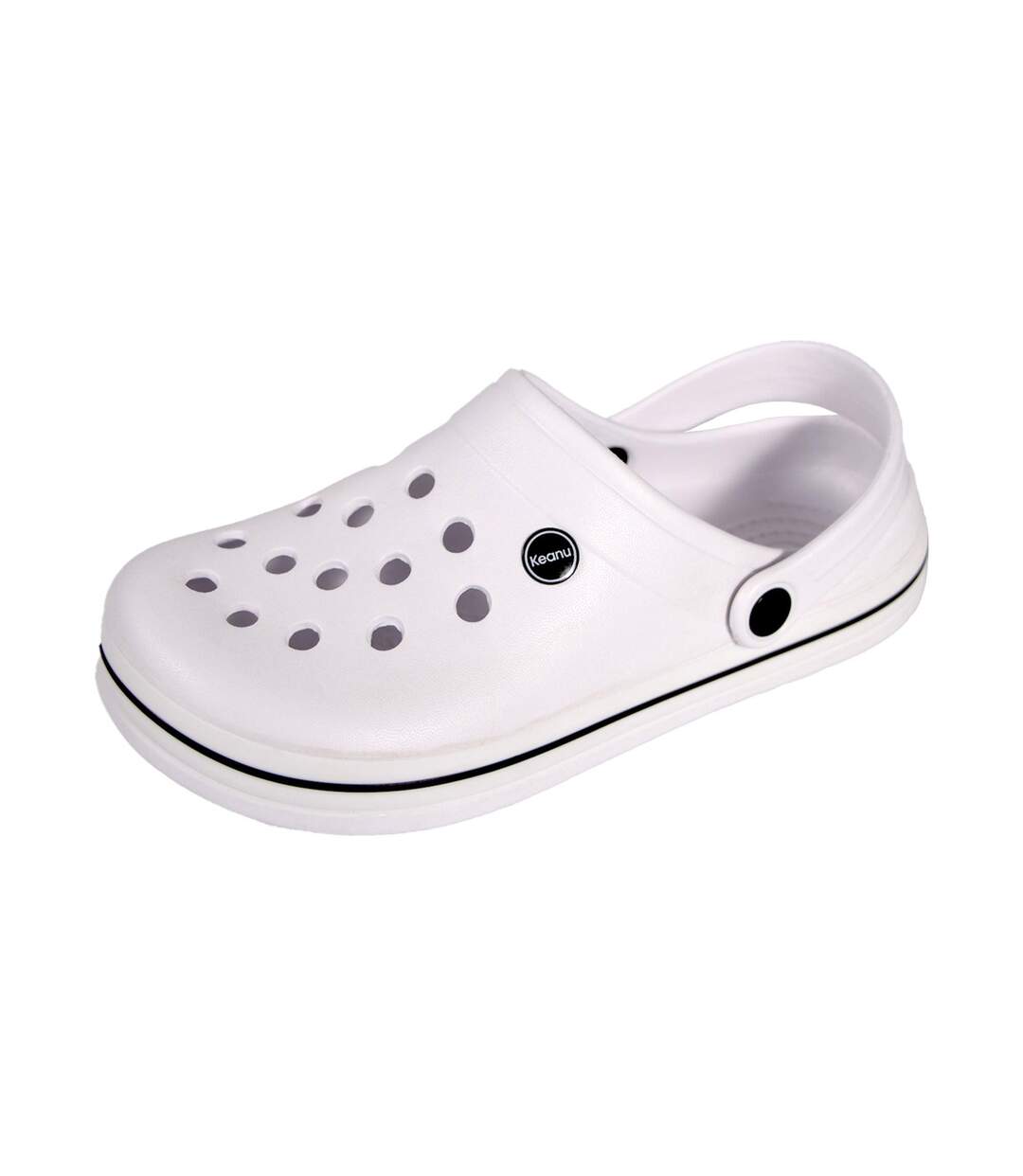 Unisex Adult Contrast Detail Clogs White Keanu-1