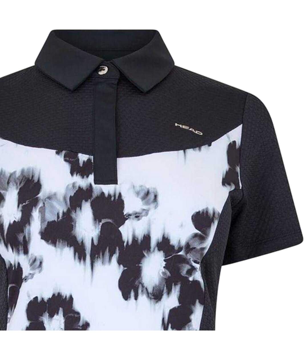 Polo Motif/style Floral Femme Noir Blanc Head-4