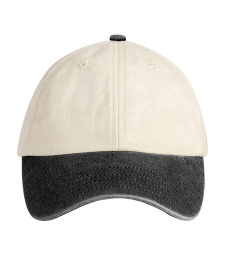 Casquette De Baseball Motif/style Contrasté Adulte Naturel Vieux Noir Beechfield
