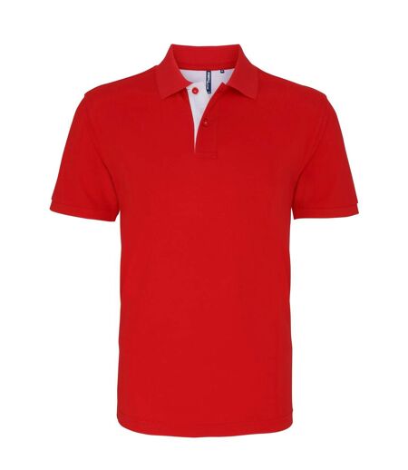 Polo classique homme rouge/blanc Asquith & Fox