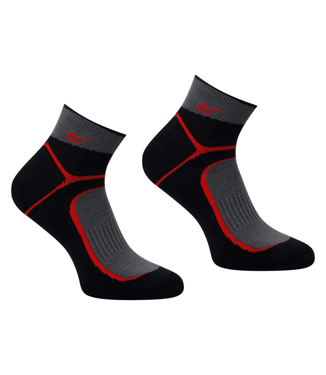Socquettes Trail Homme Gris Foncé Rouge Regatta-2