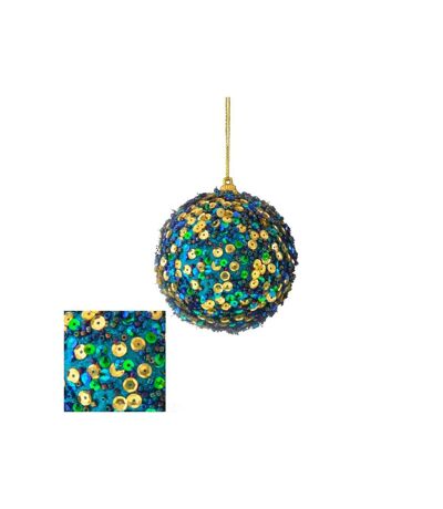 Opulent bauble 8cm kingfisher blue Davies Products