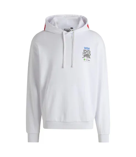 Mens Drop Shoulder Drawstring Hoodie White Hugo