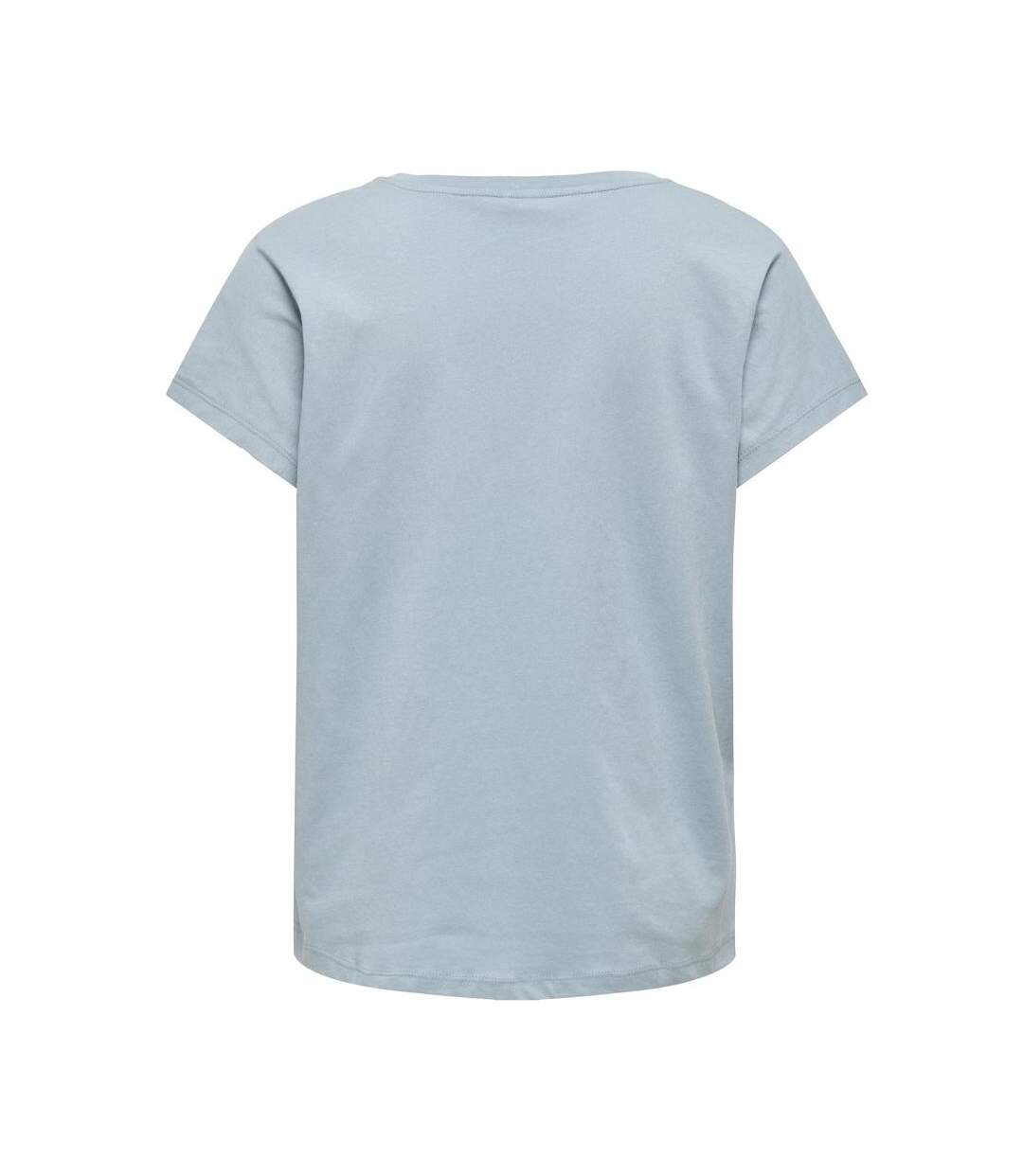 T-Shirt bleu femme only mally life-2