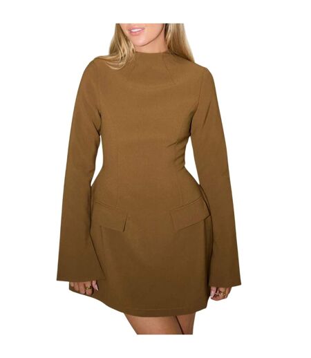 Robe Courte Manches Longues Femme Kaki Odd Muse