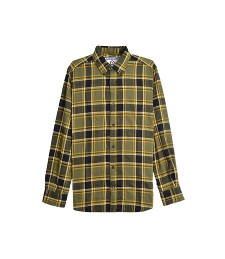 Chemise Manches Longues Motif/style À Carreaux Homme Vert Kaki Noir Jaune Or Lambretta