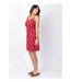 Robe courte de plage LENA fleurie rouge Coton Du Monde