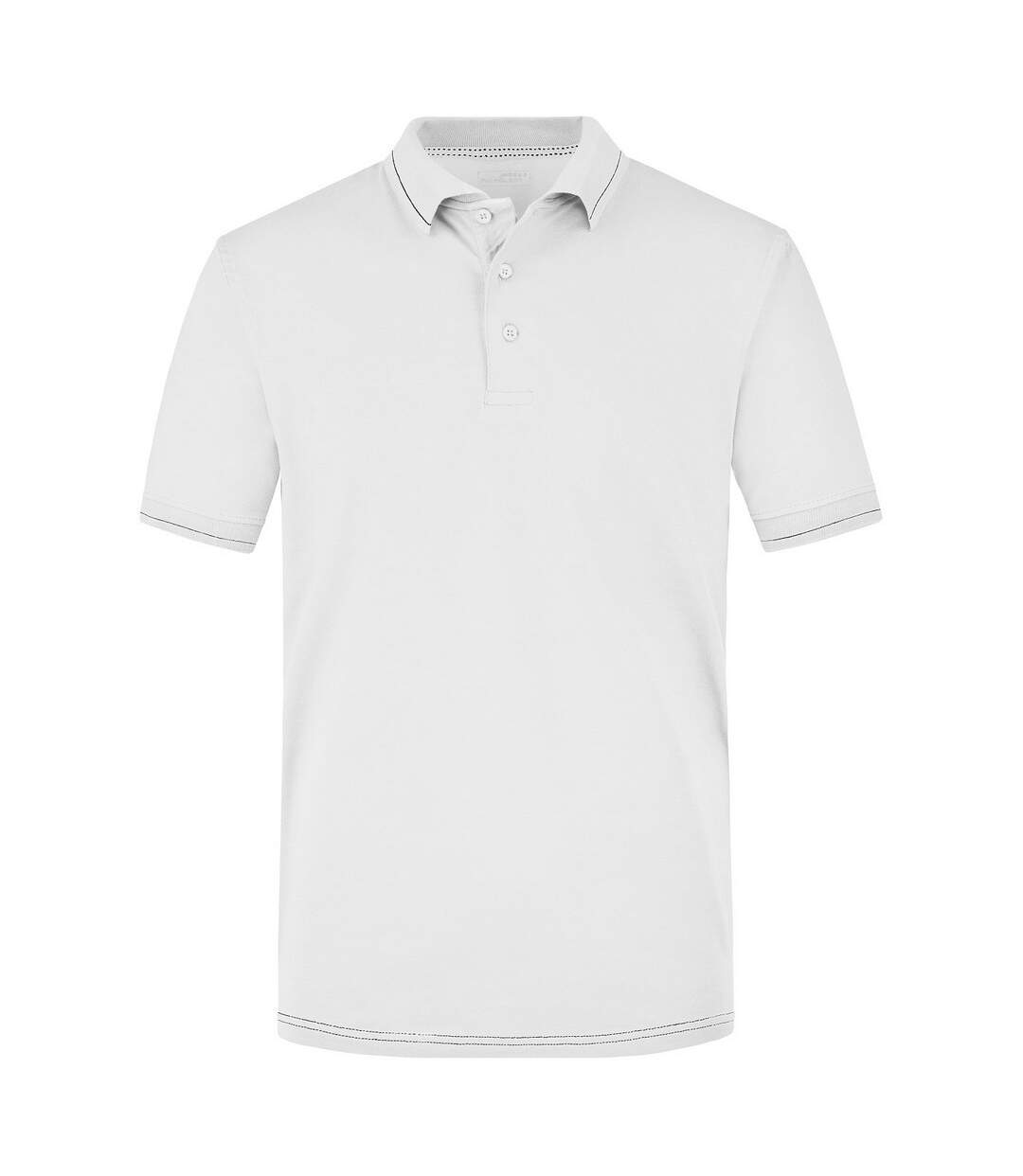Polo Homme Blanc Noir James And Nicholson-1
